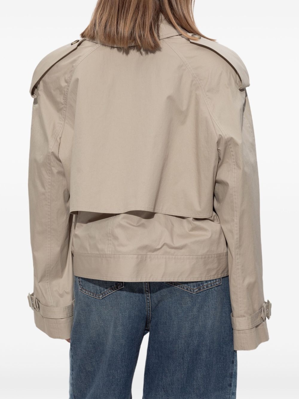 cropped trench jacket - 4