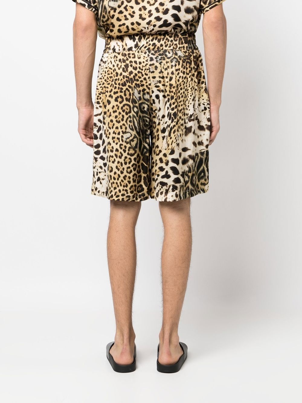 printed wide-leg shorts - 4
