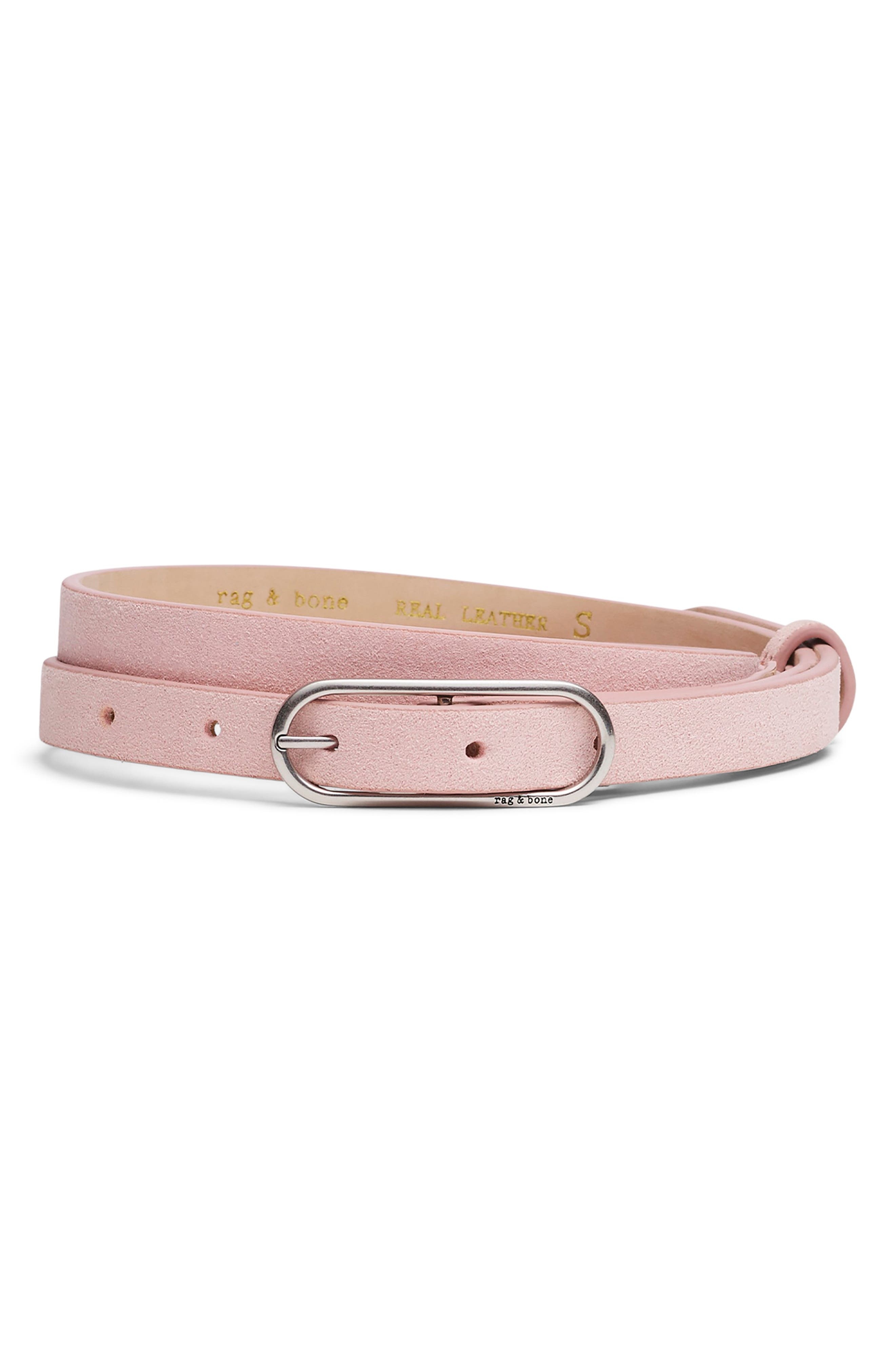 rag & bone Baby Rounded Rebound Leather Belt in Pink at Nordstrom - 1