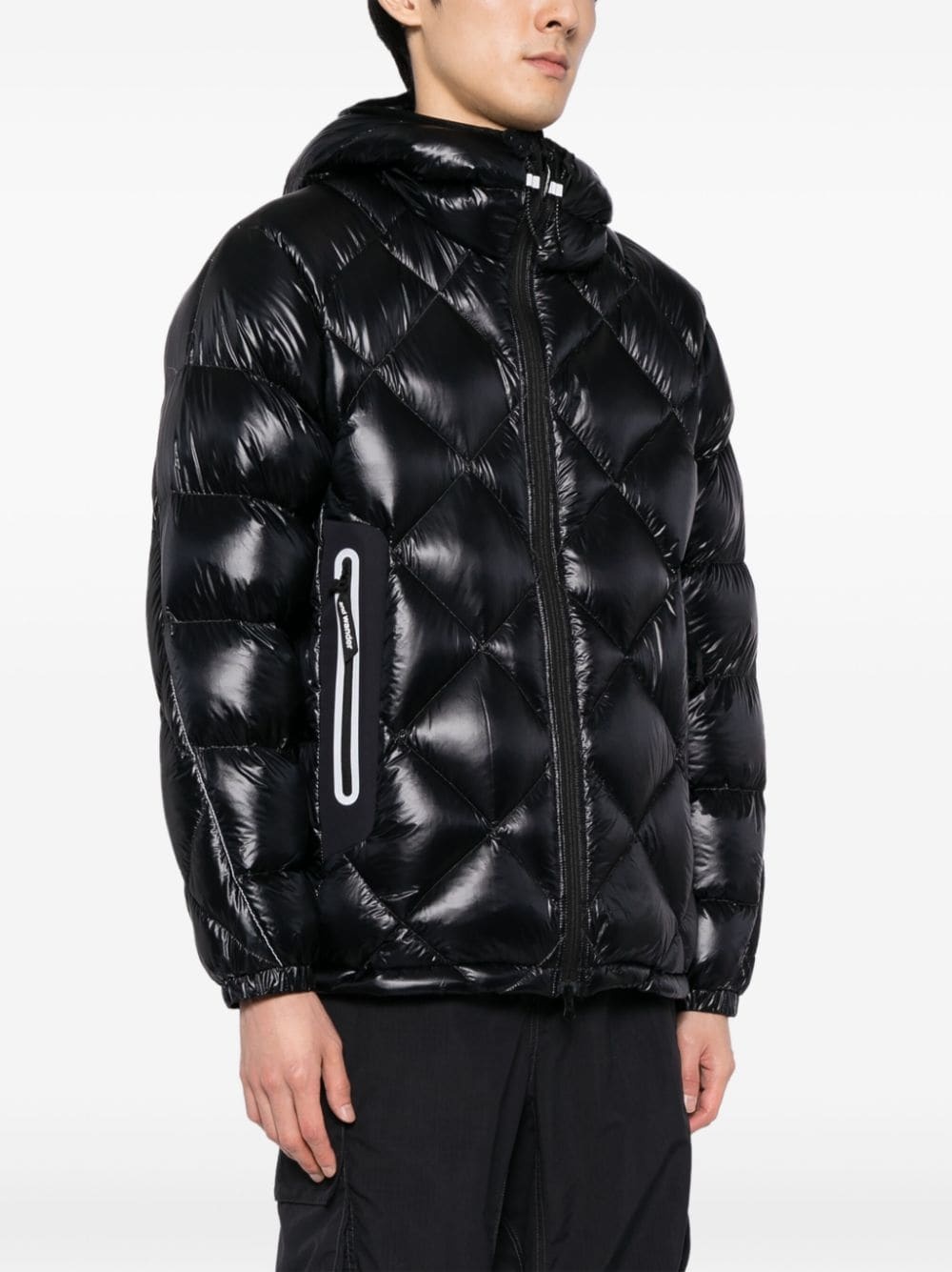 diamond-quilted padded jacket - 3