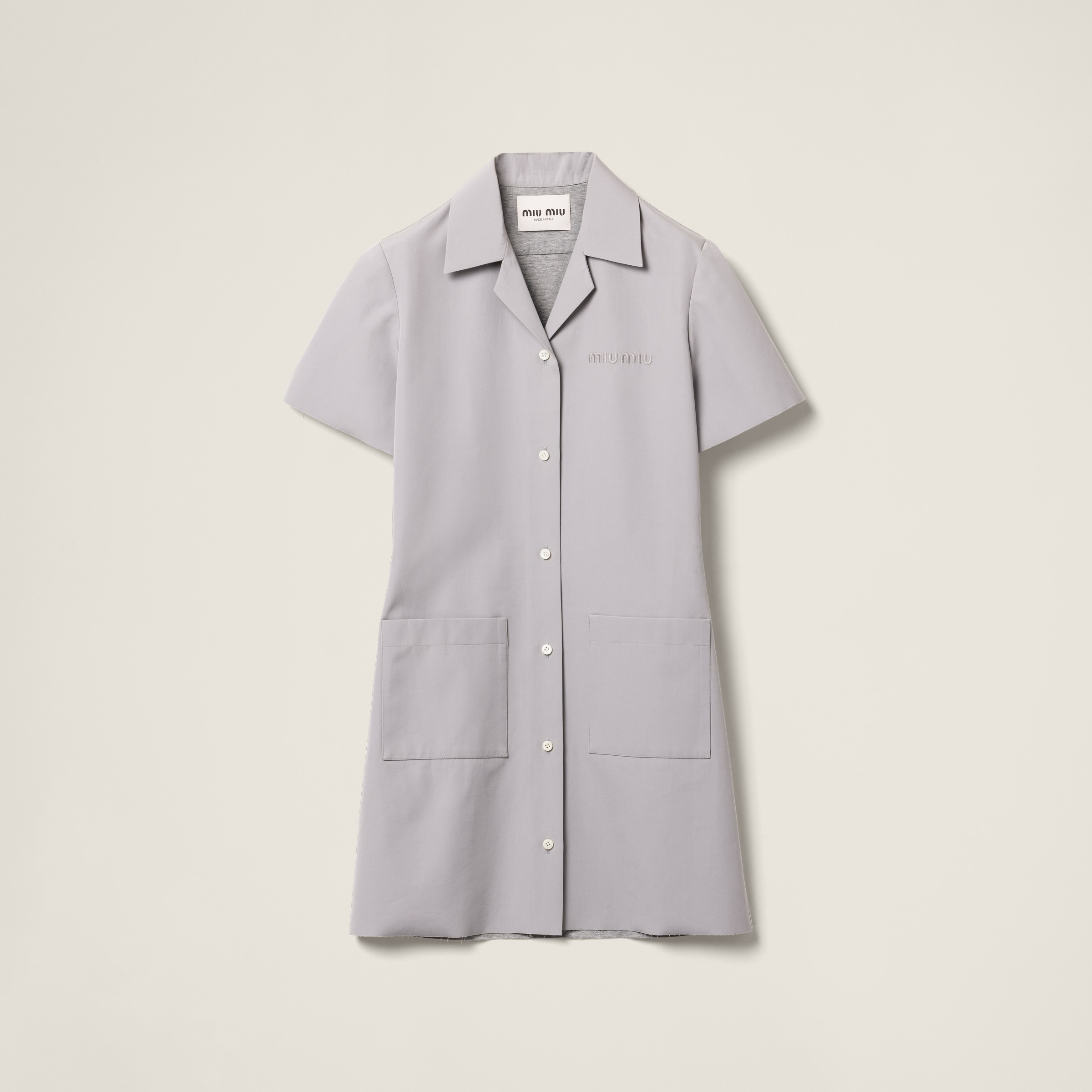 Poplin and jersey mini-dress - 1