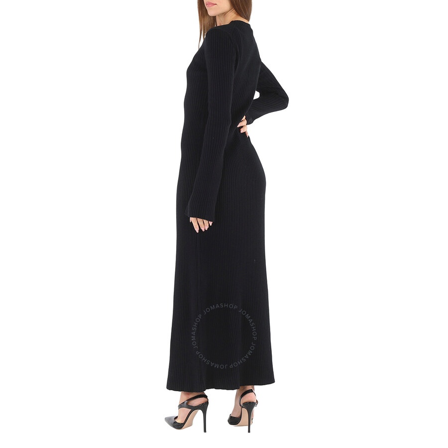 Chloe Ladies Black Long Knitted Wool And Cashmere Dress - 5
