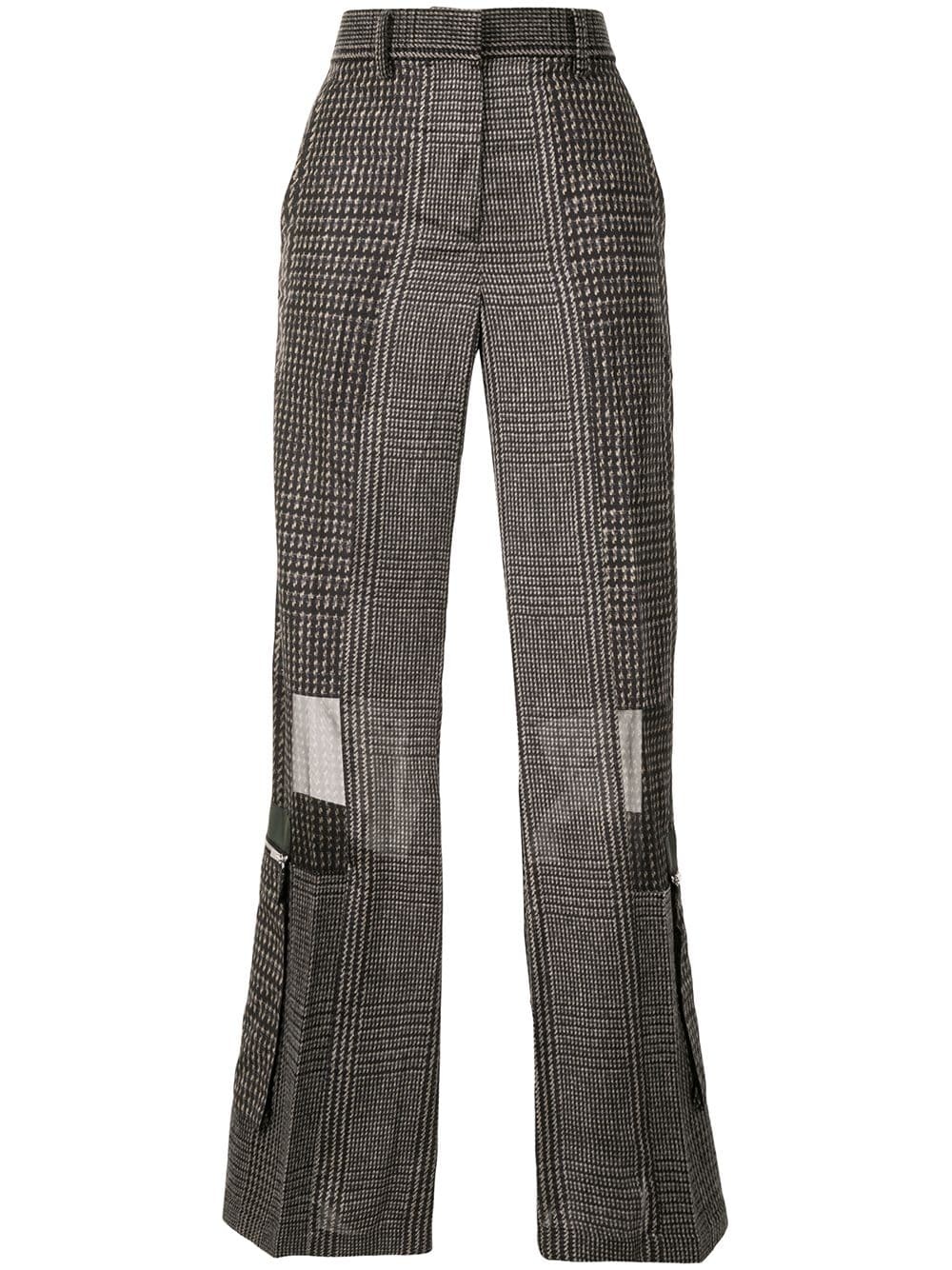 plaid print trousers - 1