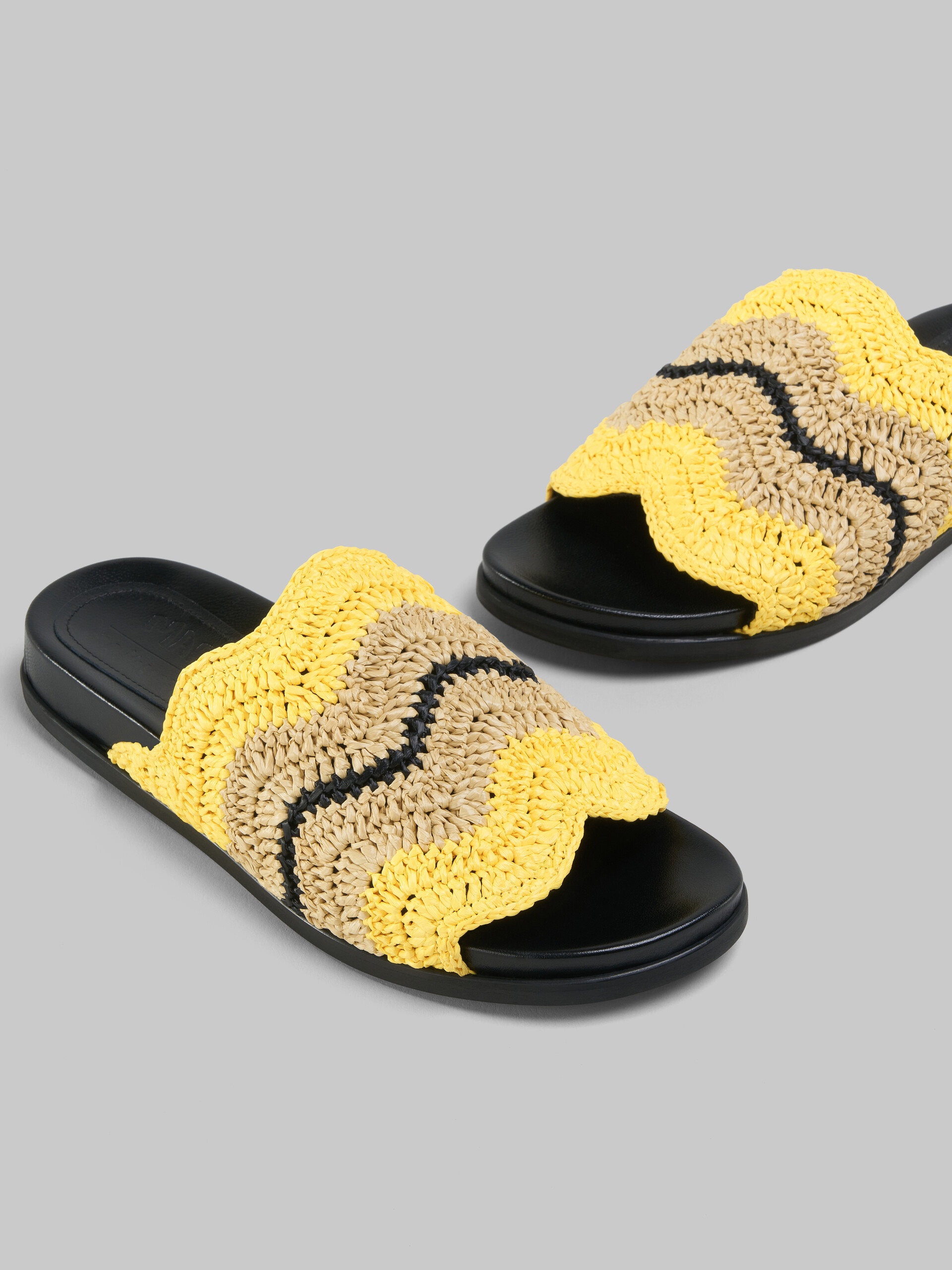 MARNI X NO VACANCY INN - YELLOW CROCHET RAFFIA SLIDE - 5