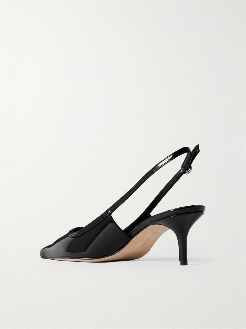 Saba Buckled Patent-leather Slingback Pumps 3