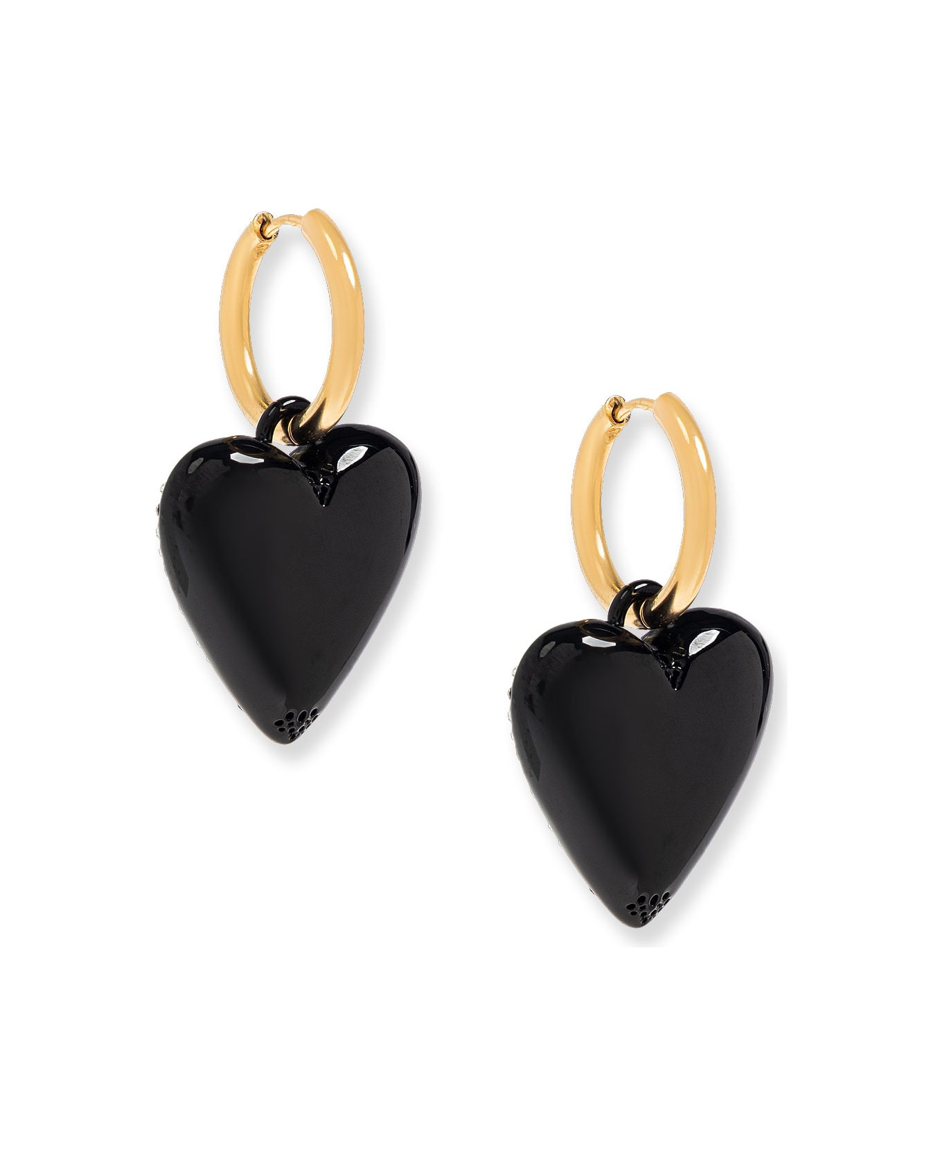 Metal Earrings With Rhinestones - 2