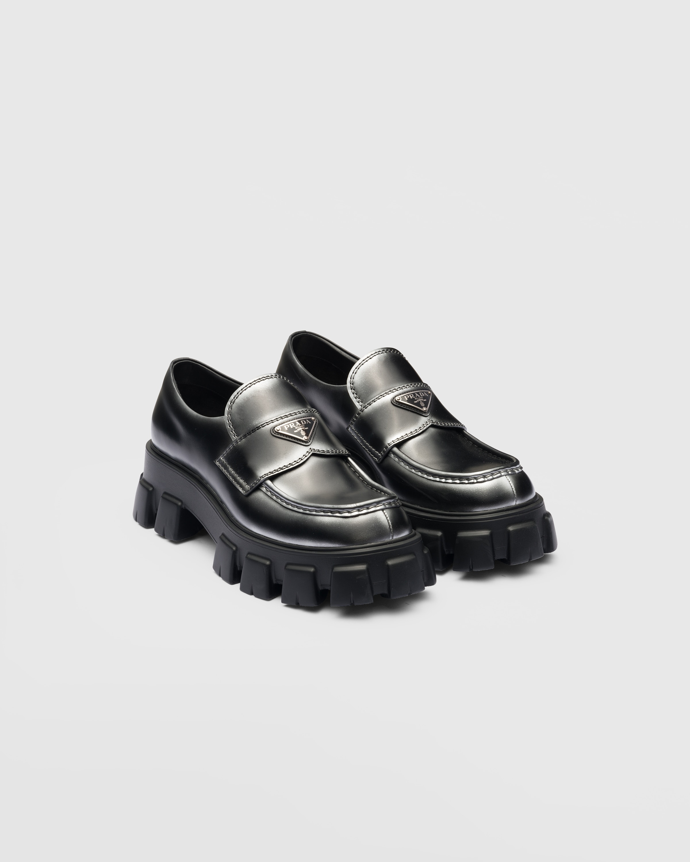 Monolith nuanced brushed leather loafers - 1