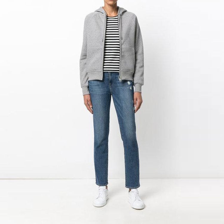 (WMNS) Burberry Zipper hooded Casual Hoodie 'Gray' 40561701 - 4