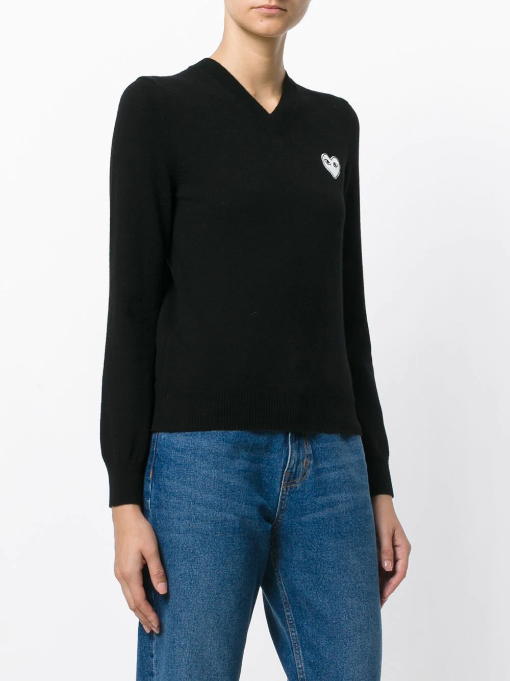 V-neck heart logo sweater - 3