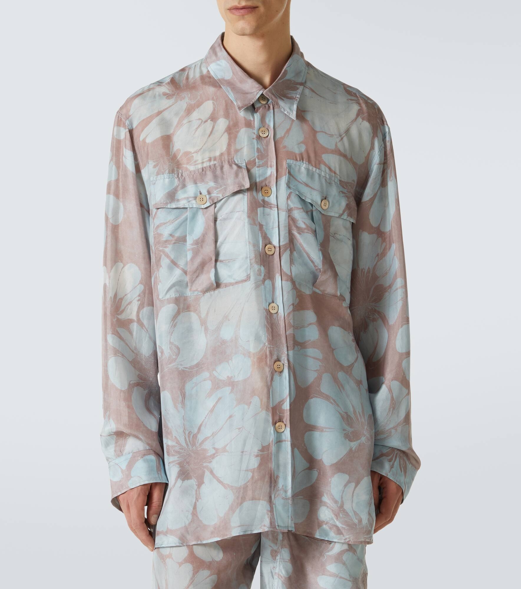 Floral silk shirt - 3