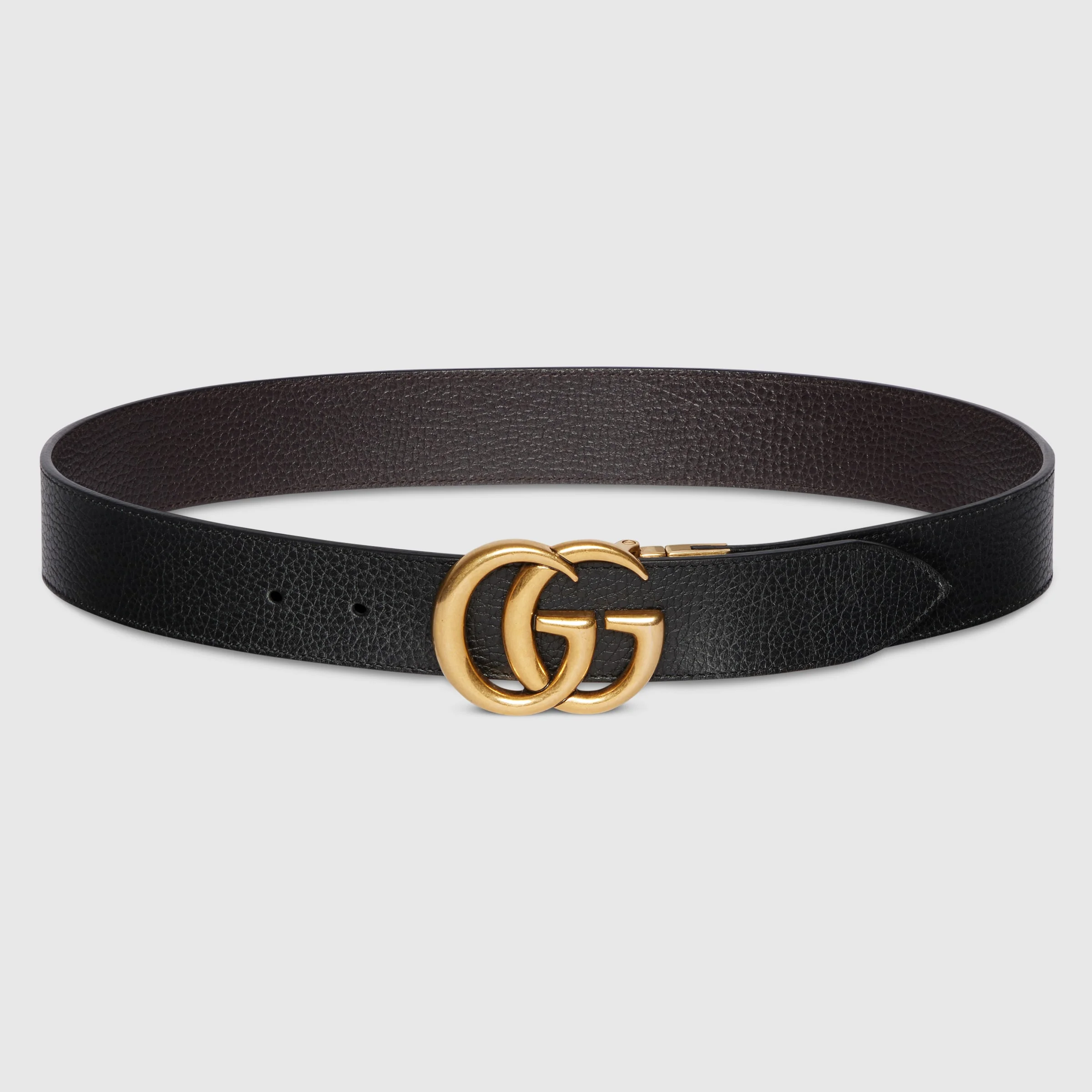 Reversible leather belt with Double G buckle - 1