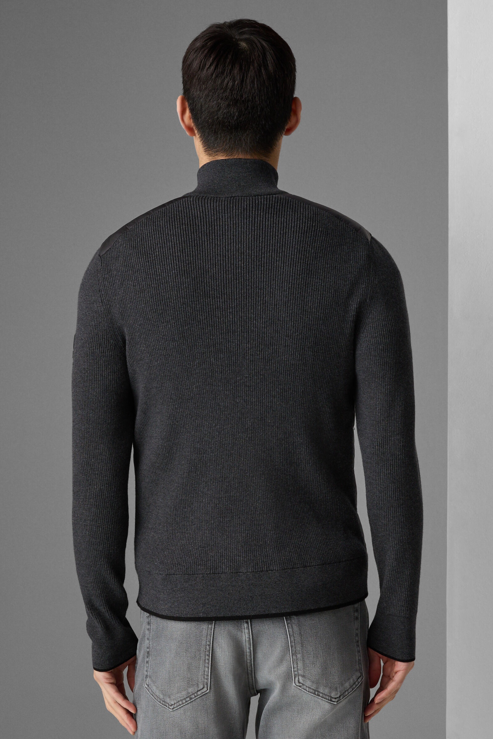 Renee Hybrid knit jacket in Black/anthracite - 3