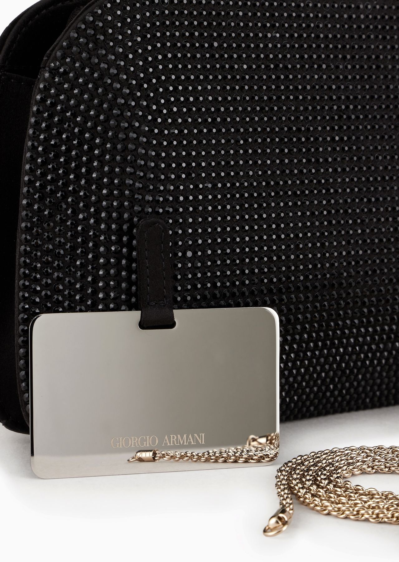 La Prima satin and rhinestone clutch bag - 5