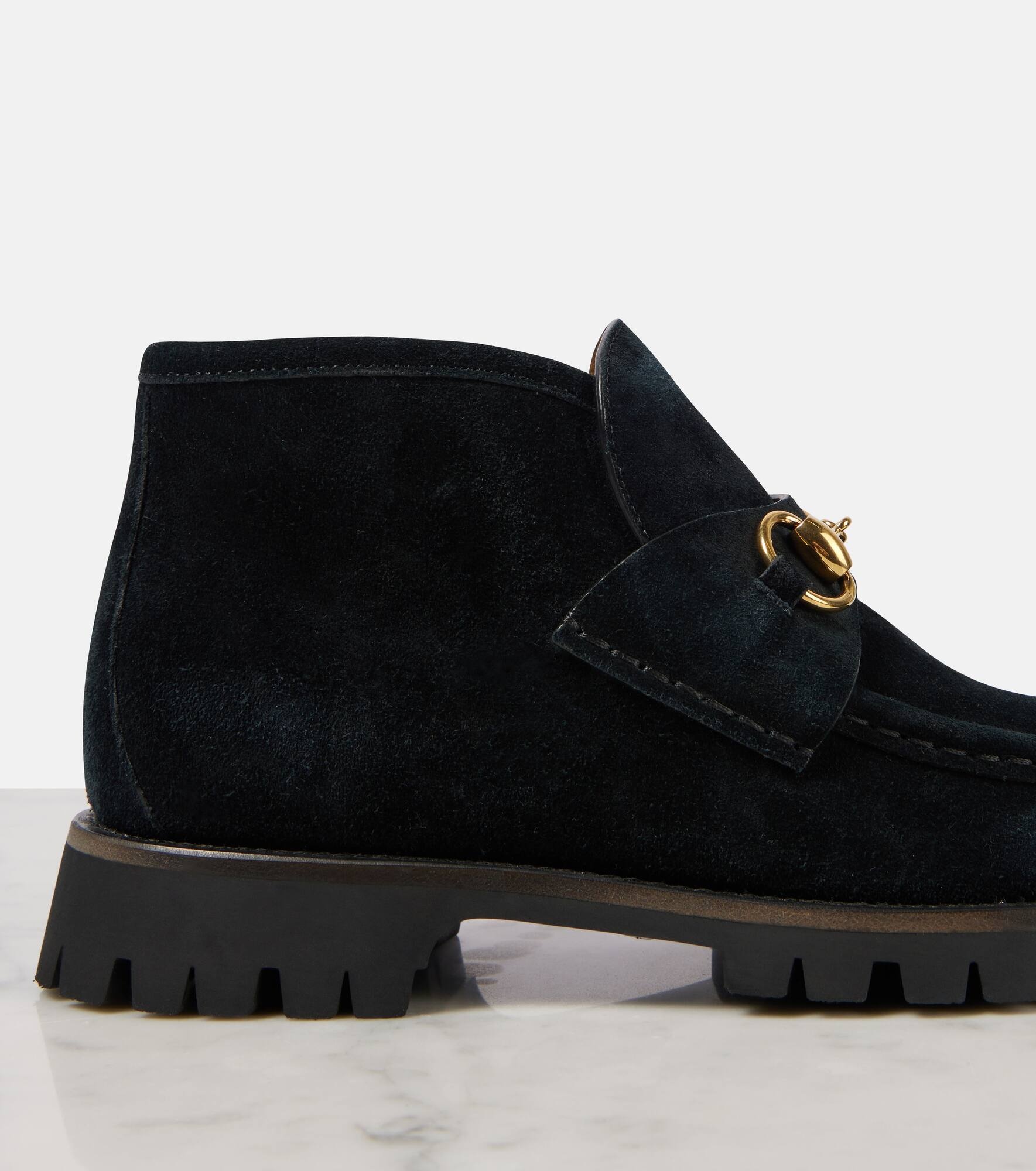Horsebit suede ankle boots - 5