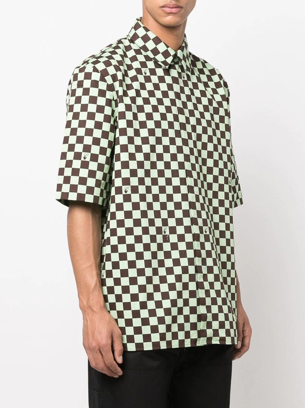 checkerboard-print shirt - 3