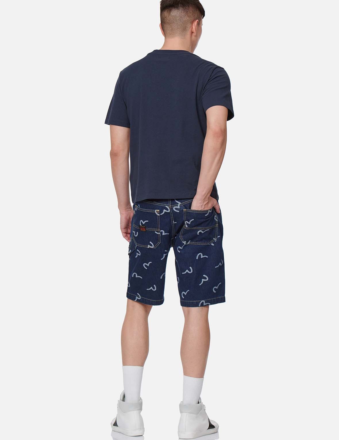 ALLOVER SEAGULL JACQUARD DENIM SHORTS - 6