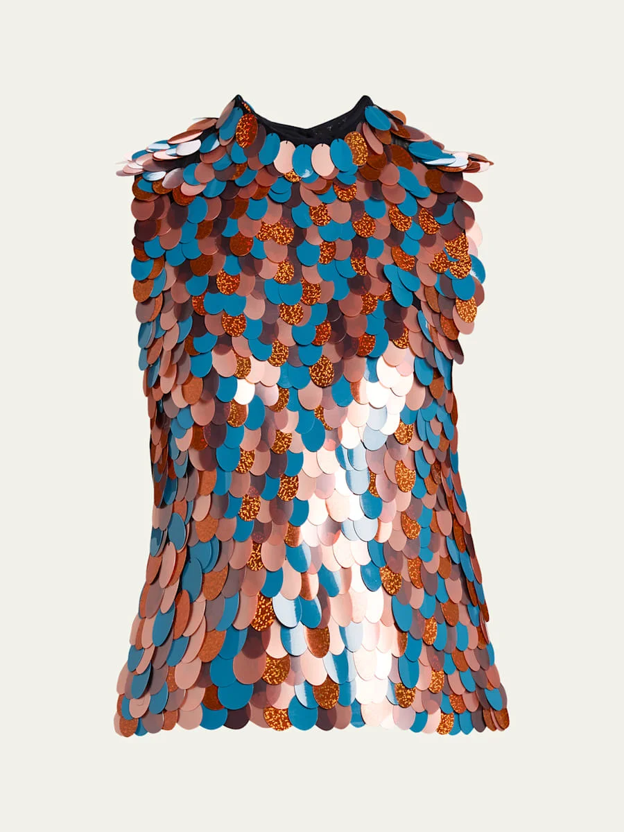 Carmasa Sequined Sleeveless Top - 1