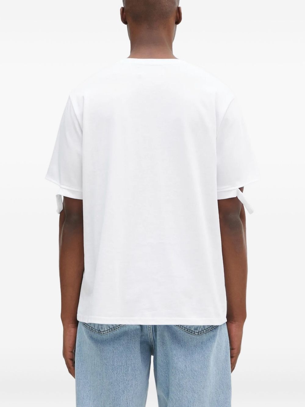 distressed-hem logo-patch T-shirt - 4