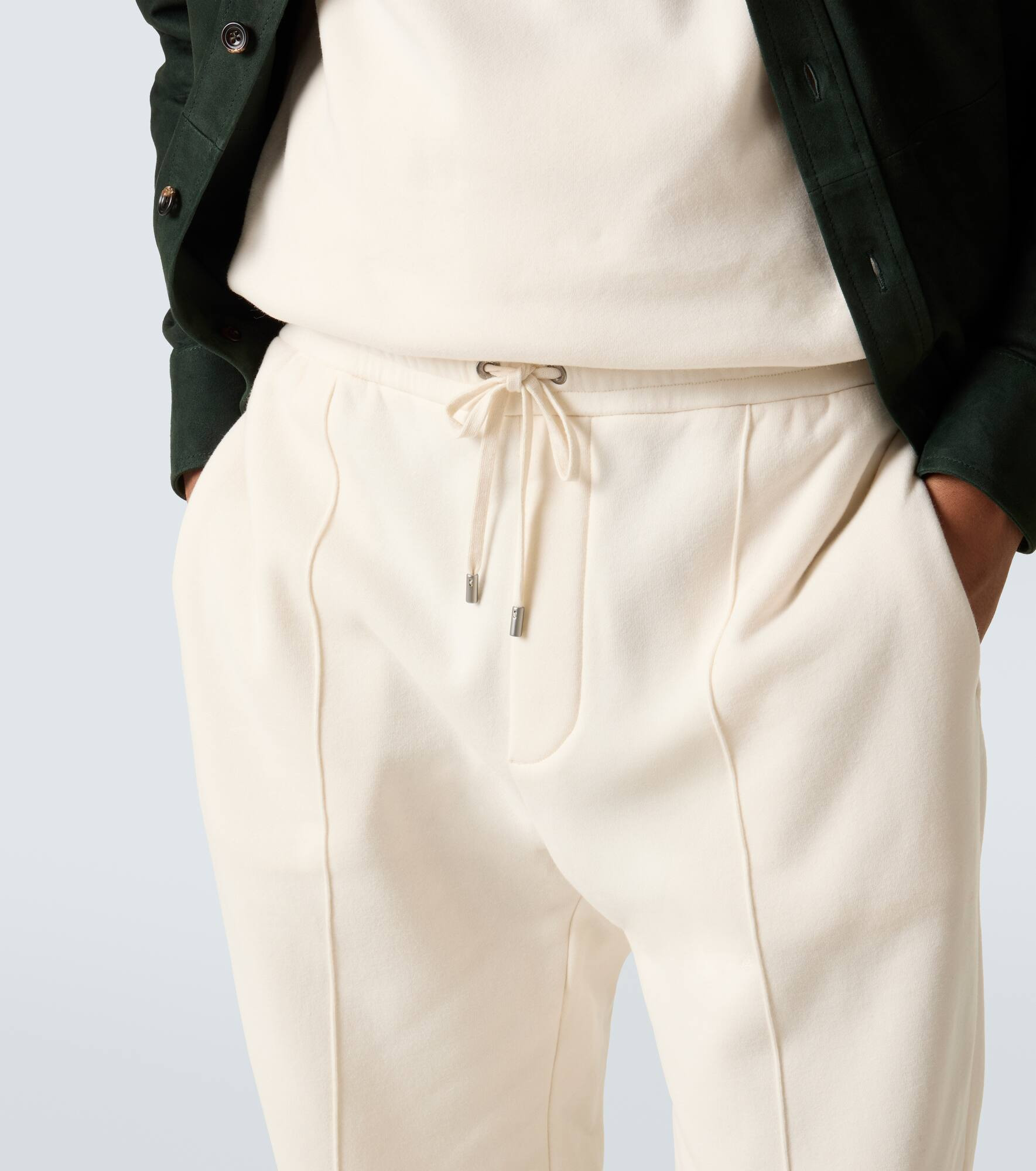 Cotton and cashmere straight pants - 5