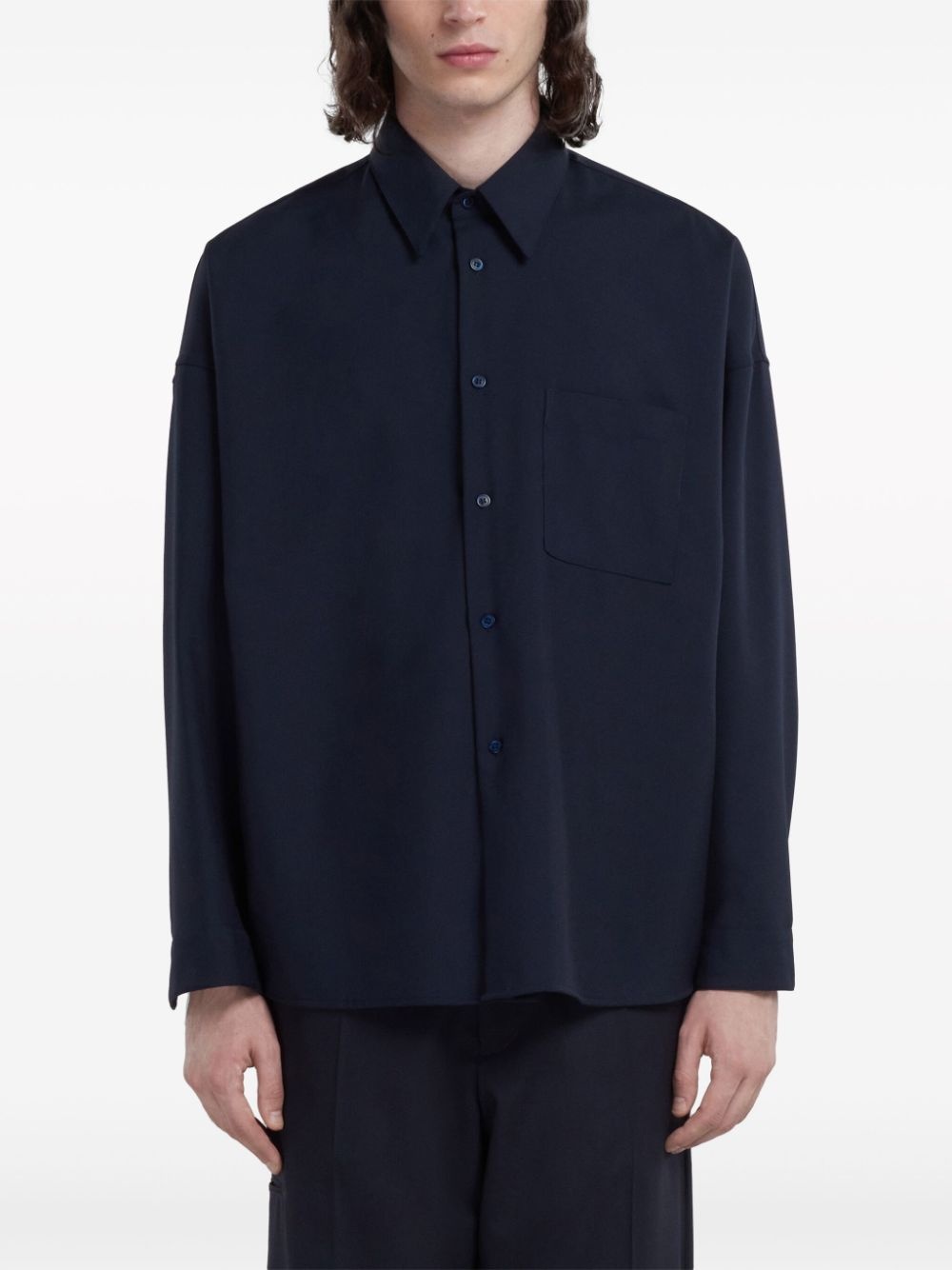 logo-tag long-sleeve shirt - 3
