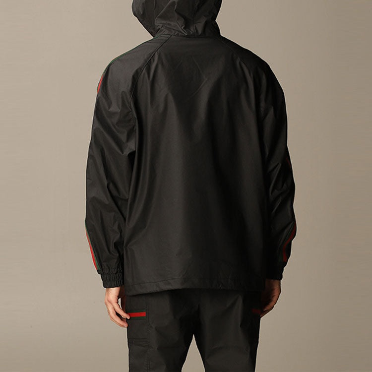 Gucci Label Coated Cotton Trench Coat For Men Black 594861-XDBCH-1043 - 4