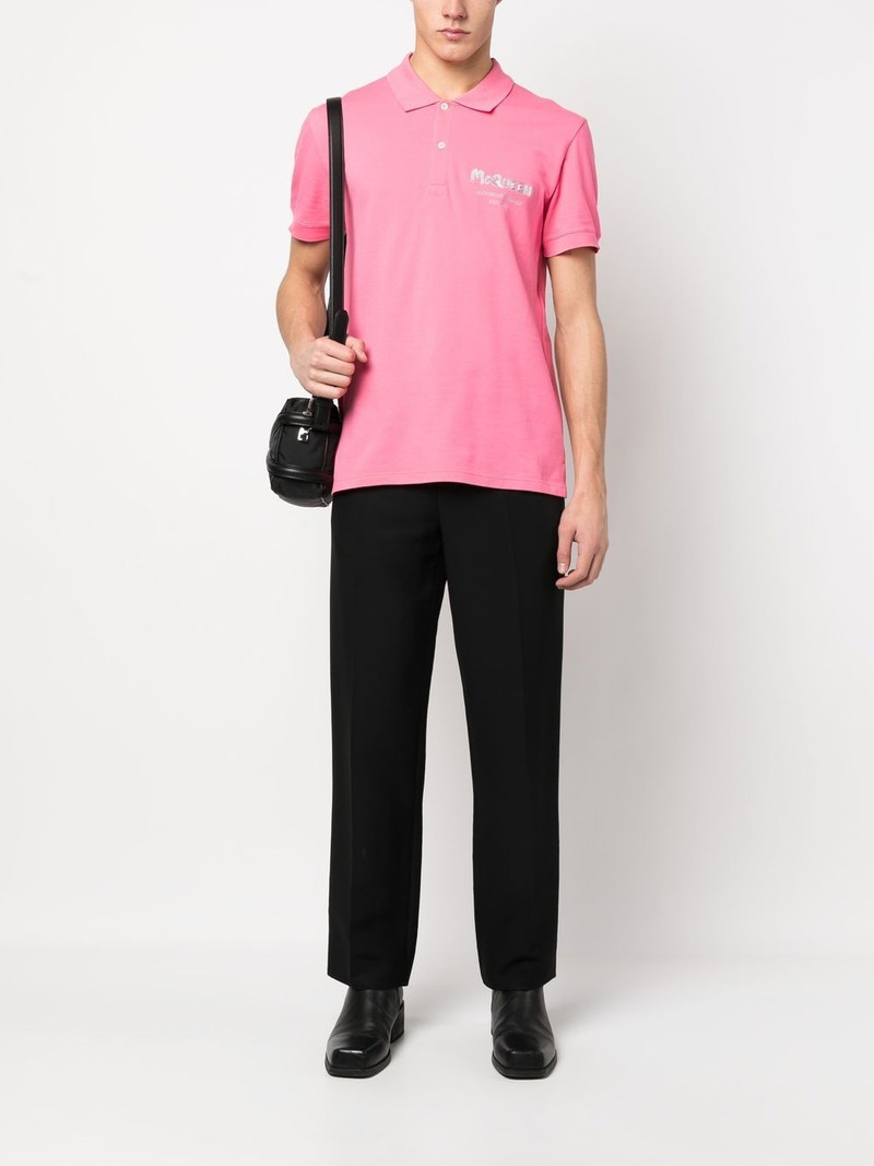 Alexander McQueen logo-print cotton polo shirt outlook
