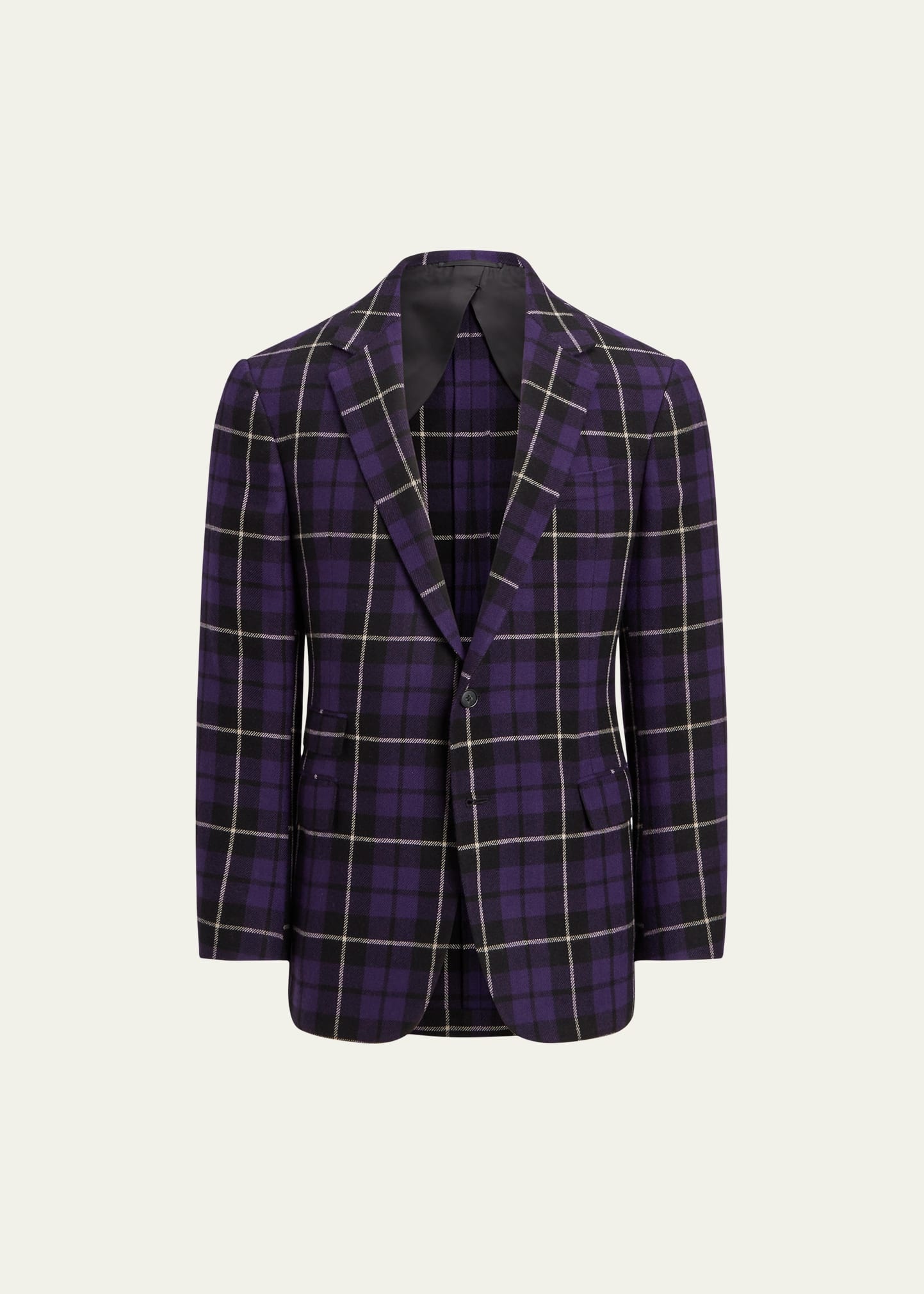 Men's Kent Handmade Plaid Cashmere Suit Jacket - 1