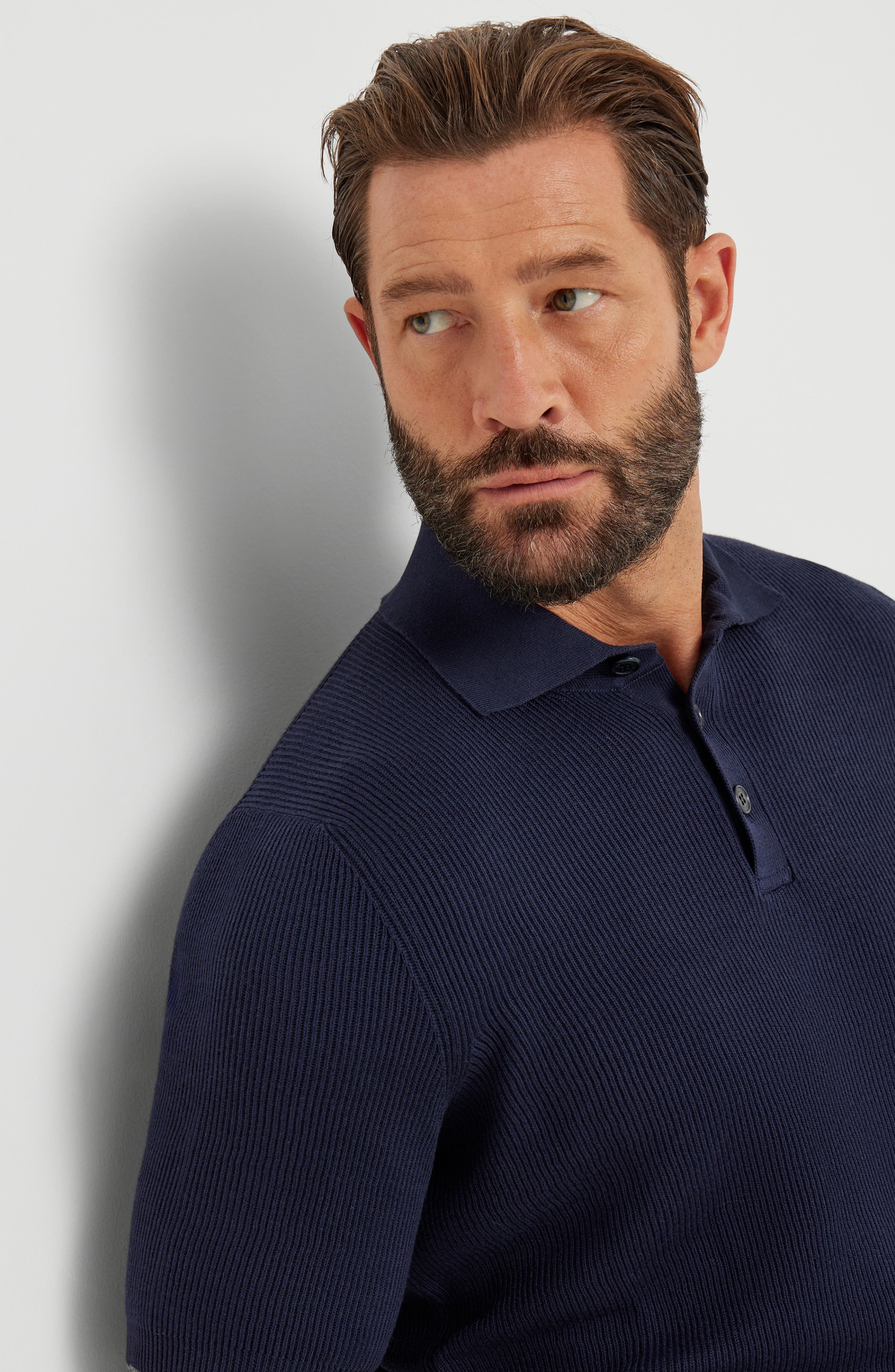 Brunello Cucinelli English Rib knit sweater in Navy Blue at Nordstrom - 4