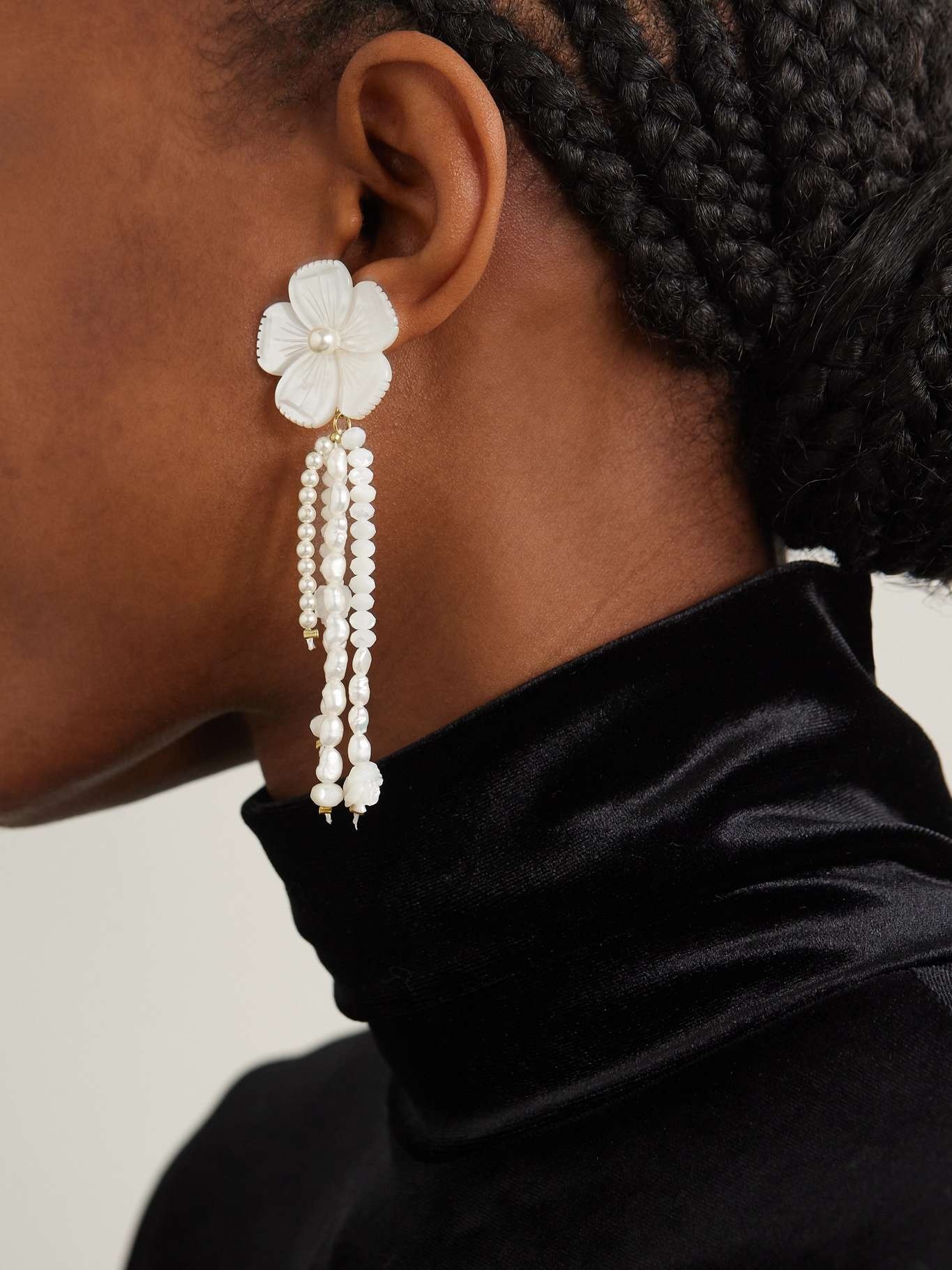 Mara gold-tone mother-of-pearl earrings - 2
