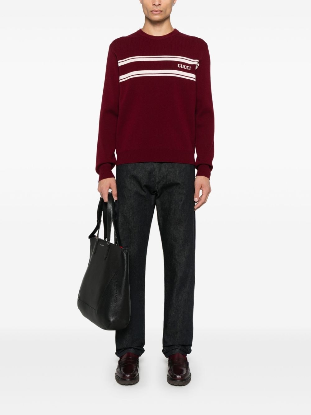 intarsia-logo sweater - 2