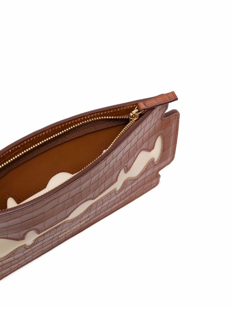 Blade crocodile-effect clutch bag - 5