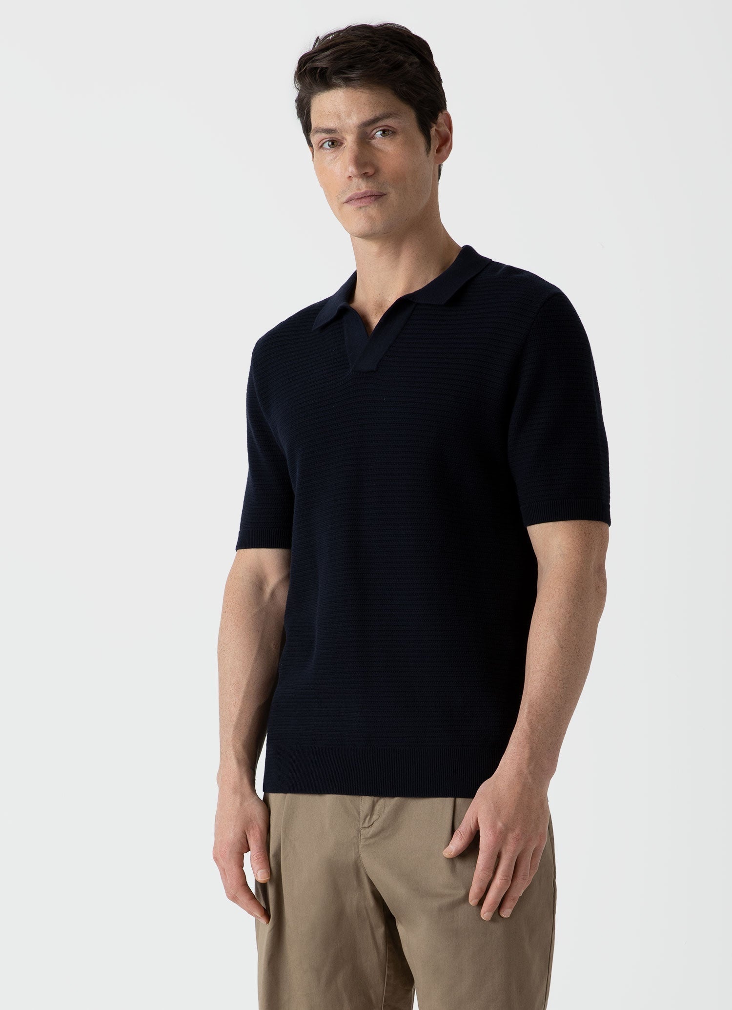 Open Textured Polo Shirt - 2
