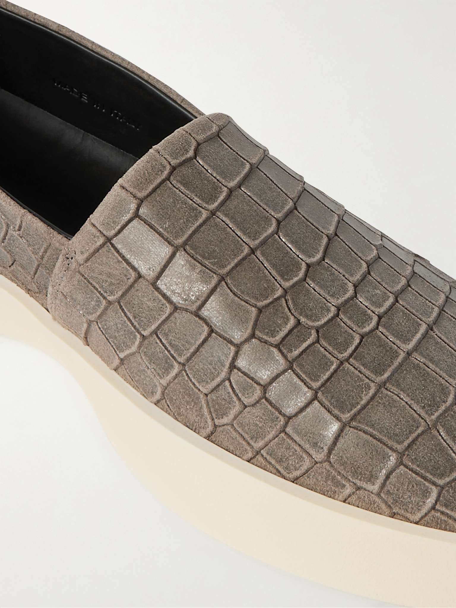 Croc-Effect Leather Espadrilles - 6