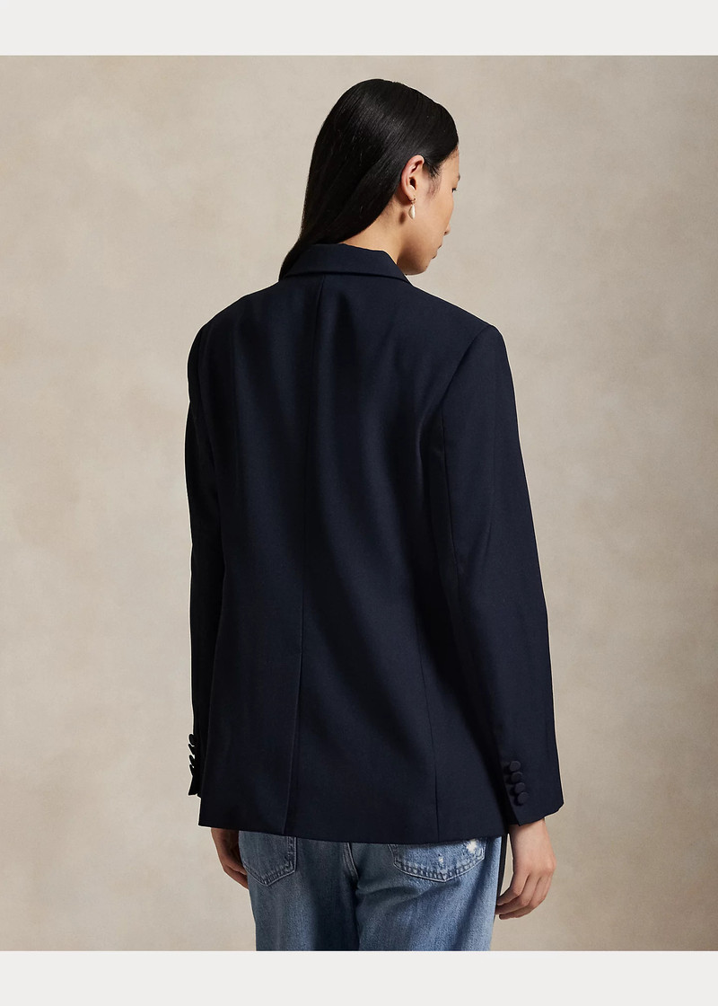 Double-Breasted Silk-Lapel Wool Blazer 4