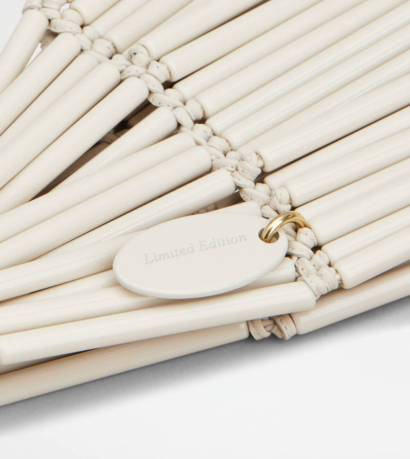 TOD'S DI BAG FOLIO SHOULDER BAG IN LEATHER E PLEXI SMALL - WHITE 6