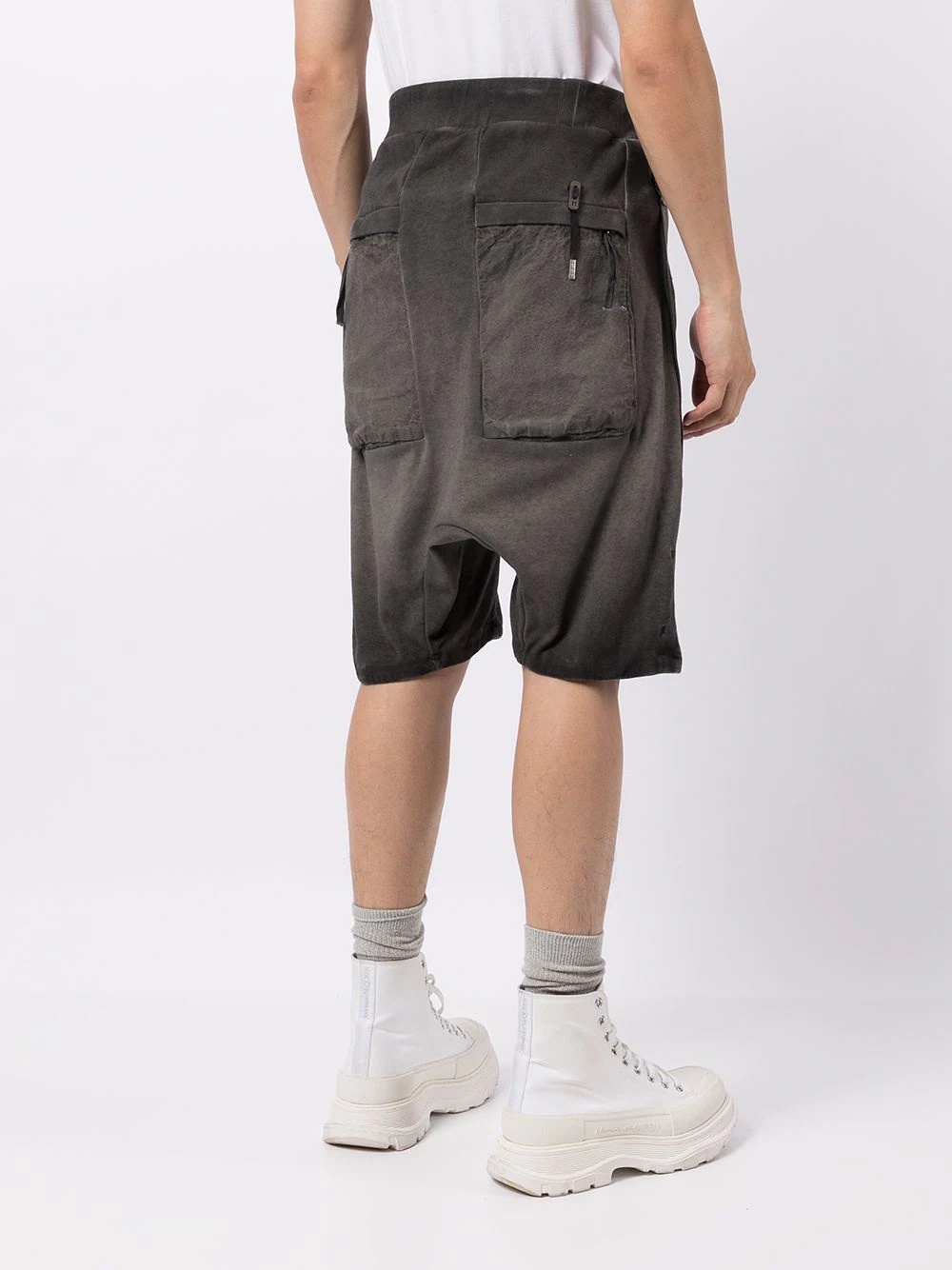 stonewashed cargo track shorts - 4