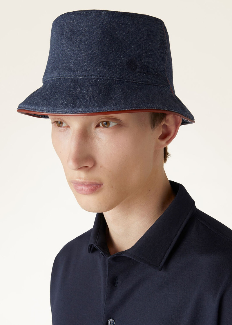 Loro Piana Denim Flower Bucket Hat outlook