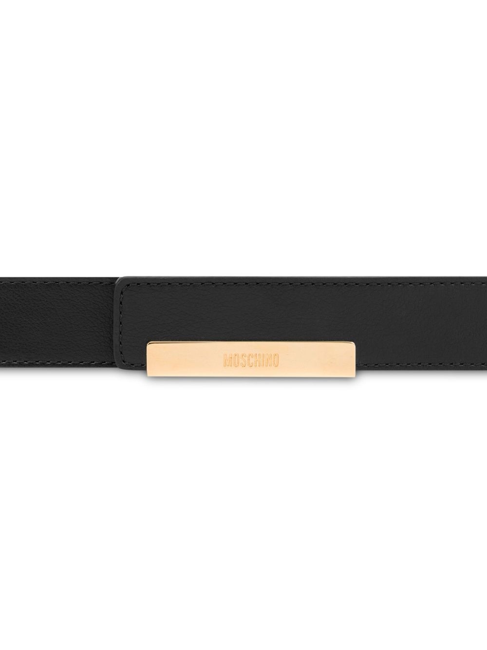 logo-plaque leather belt - 2
