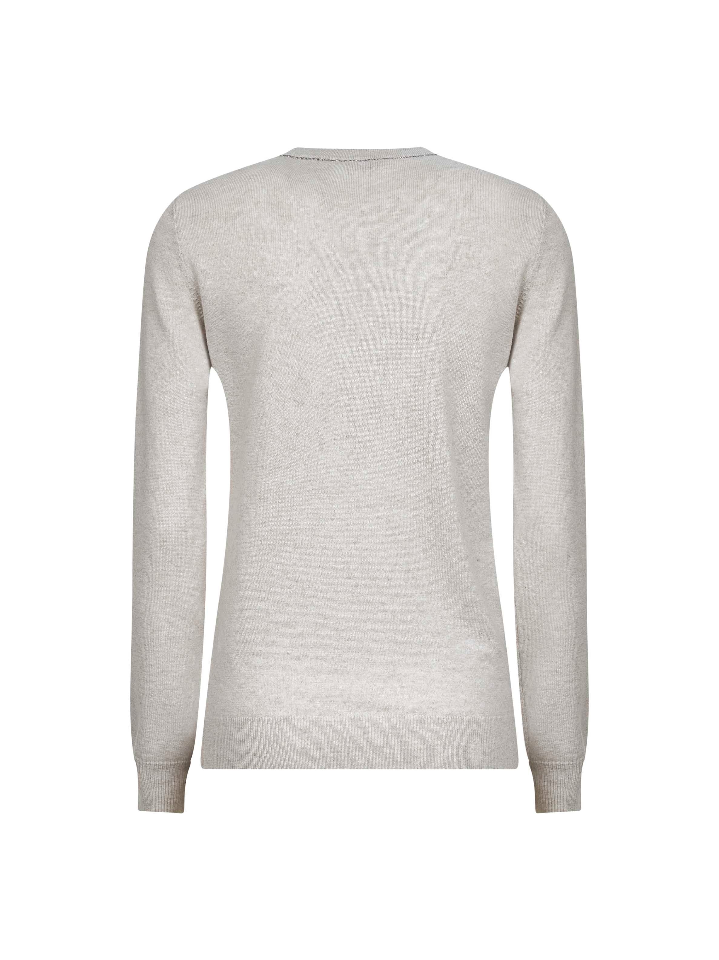 Ecru cashmere sweater with monili - 2