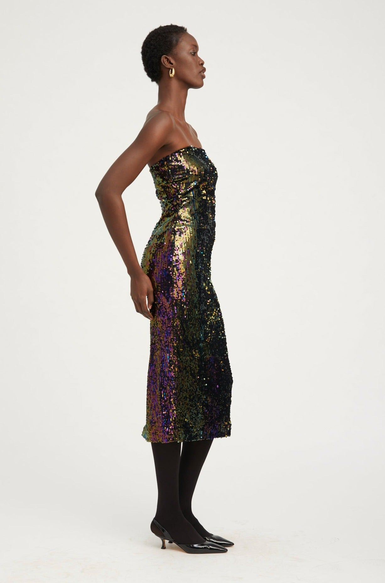 MULTI COLOR SEQUIN TUBE DRESS - 3