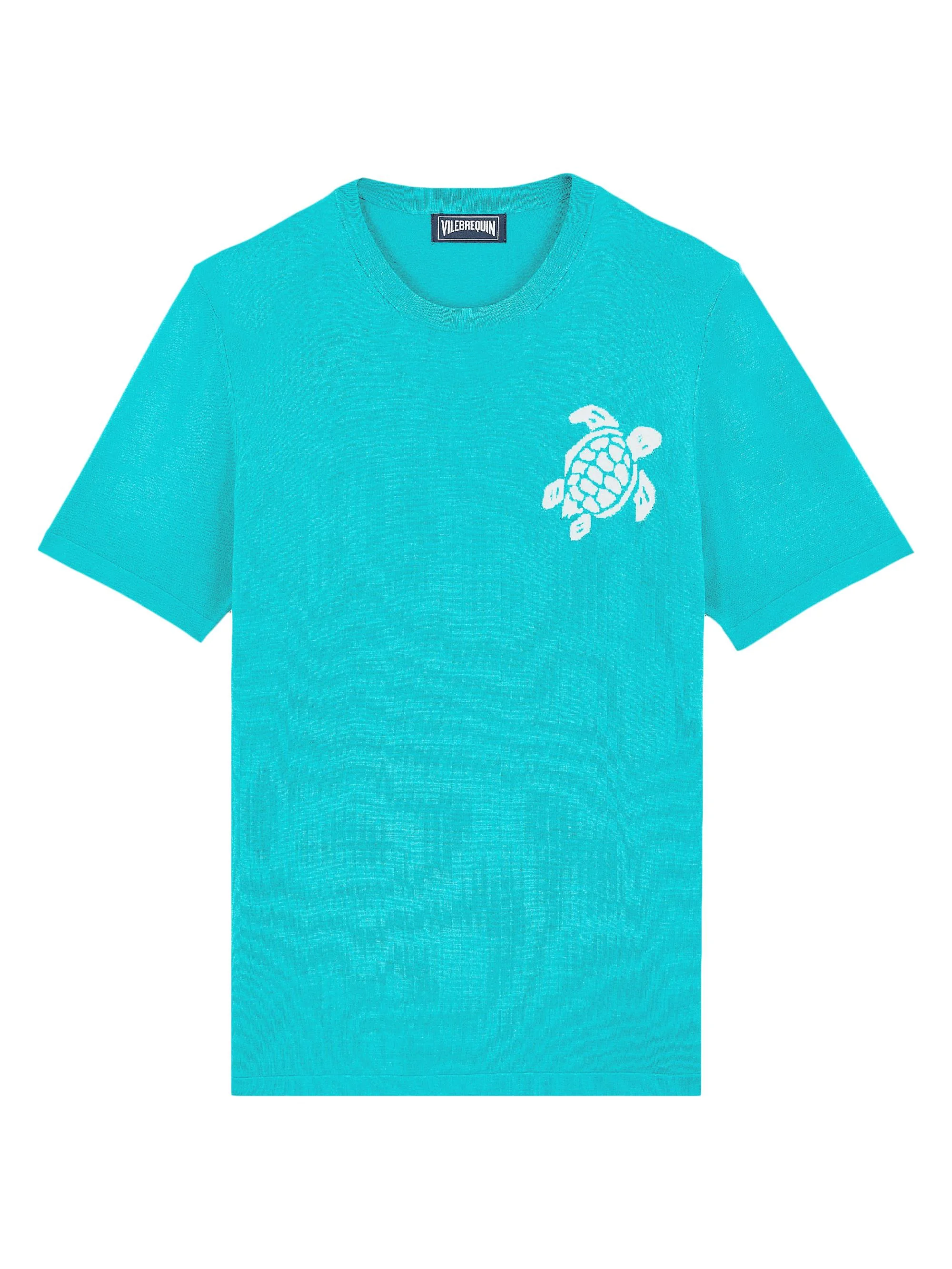 Men's Big Turtle Silk & Cotton T-Shirt - Vertdisco - 1