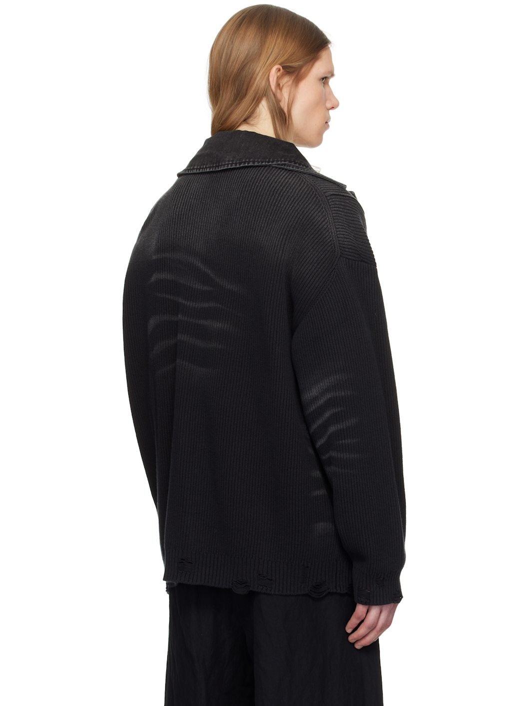 Juun. J Black Denim Trucker Detachable Cardigan - 3