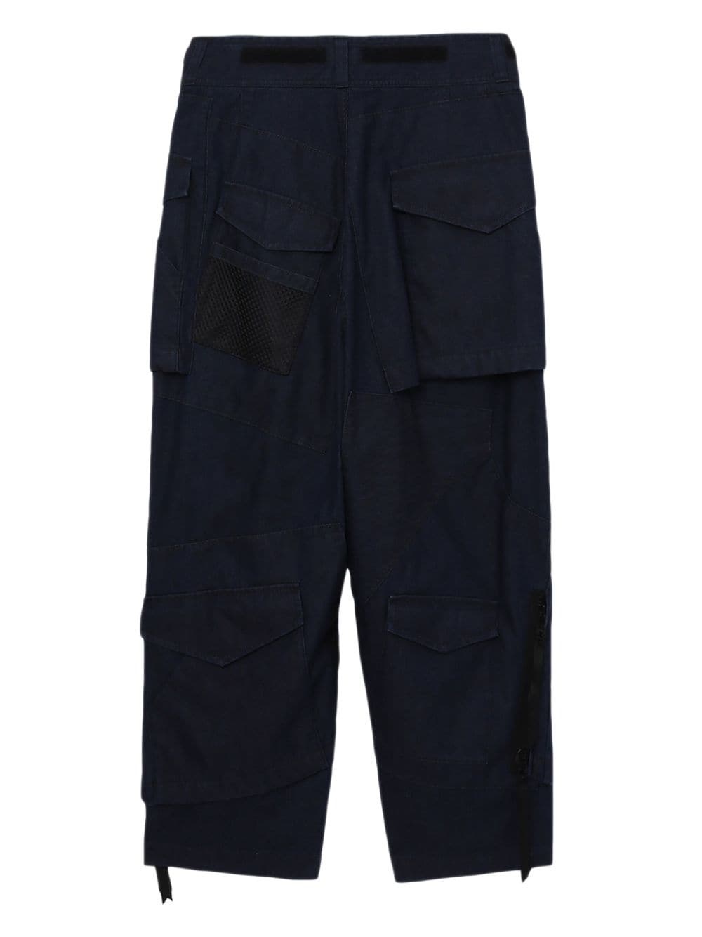 wide-leg cotton cargo trousers - 6