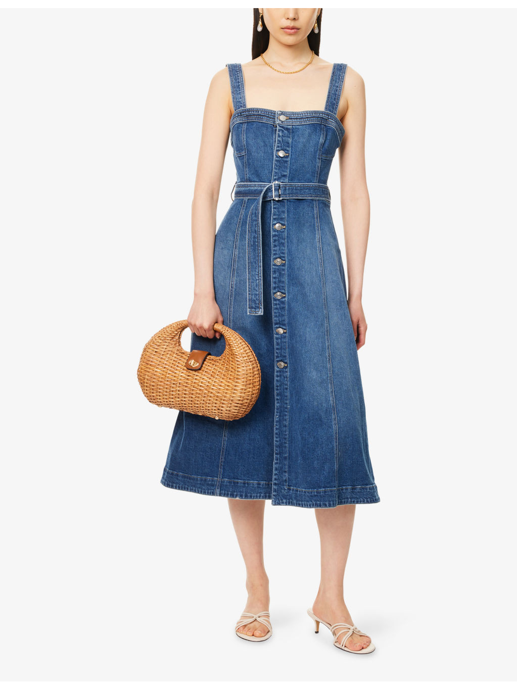 Alba Bustier Denim Midi Dress - 2