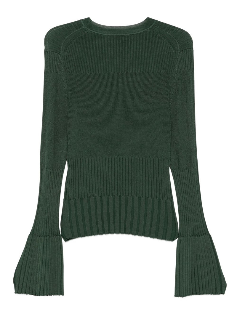 Zimmermann ribbed bell-sleeve sweater outlook