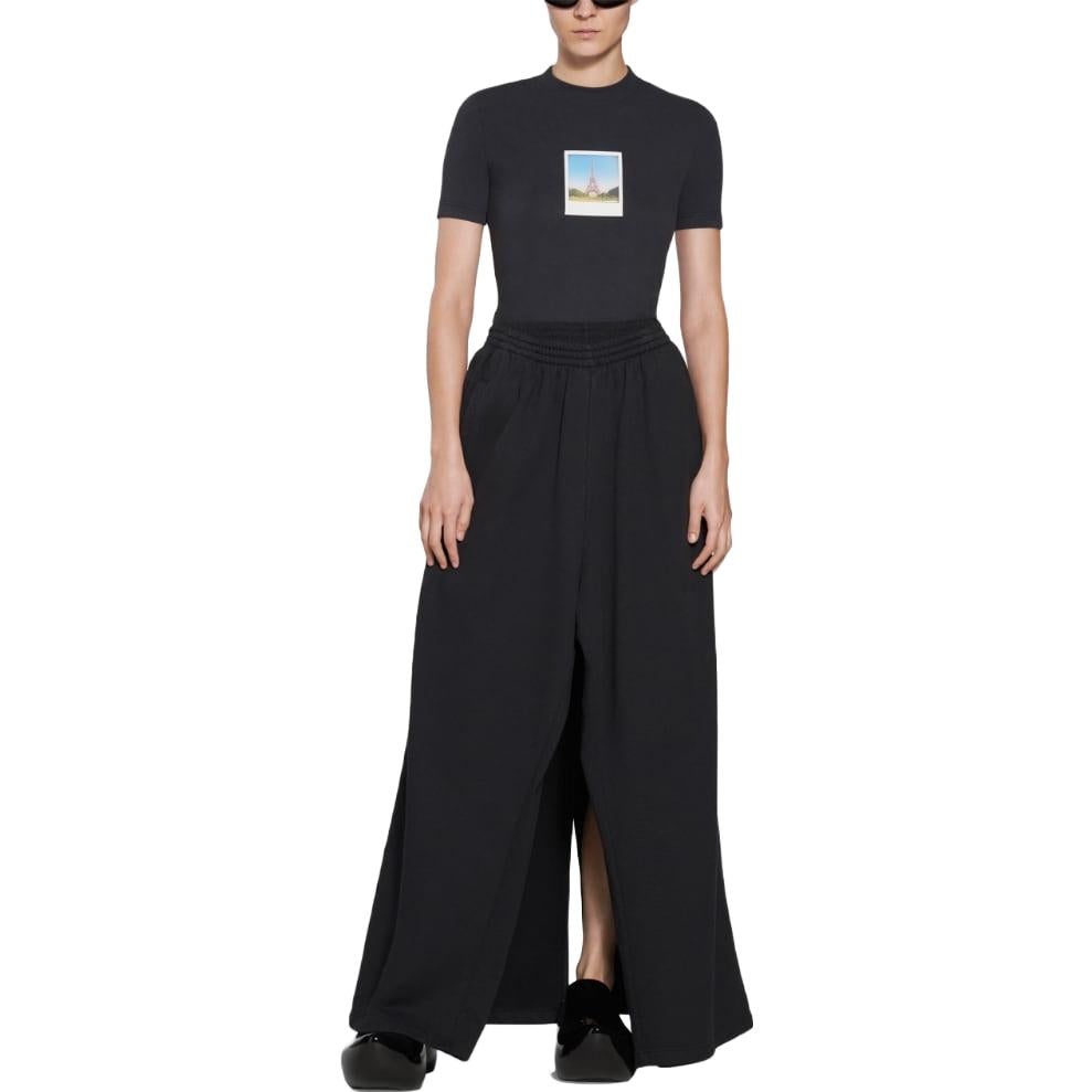 (WMNS) Balenciaga Paris By Day Tight Small Fit T-Shirt 'Black Faded' 745019TOVC71055 - 3