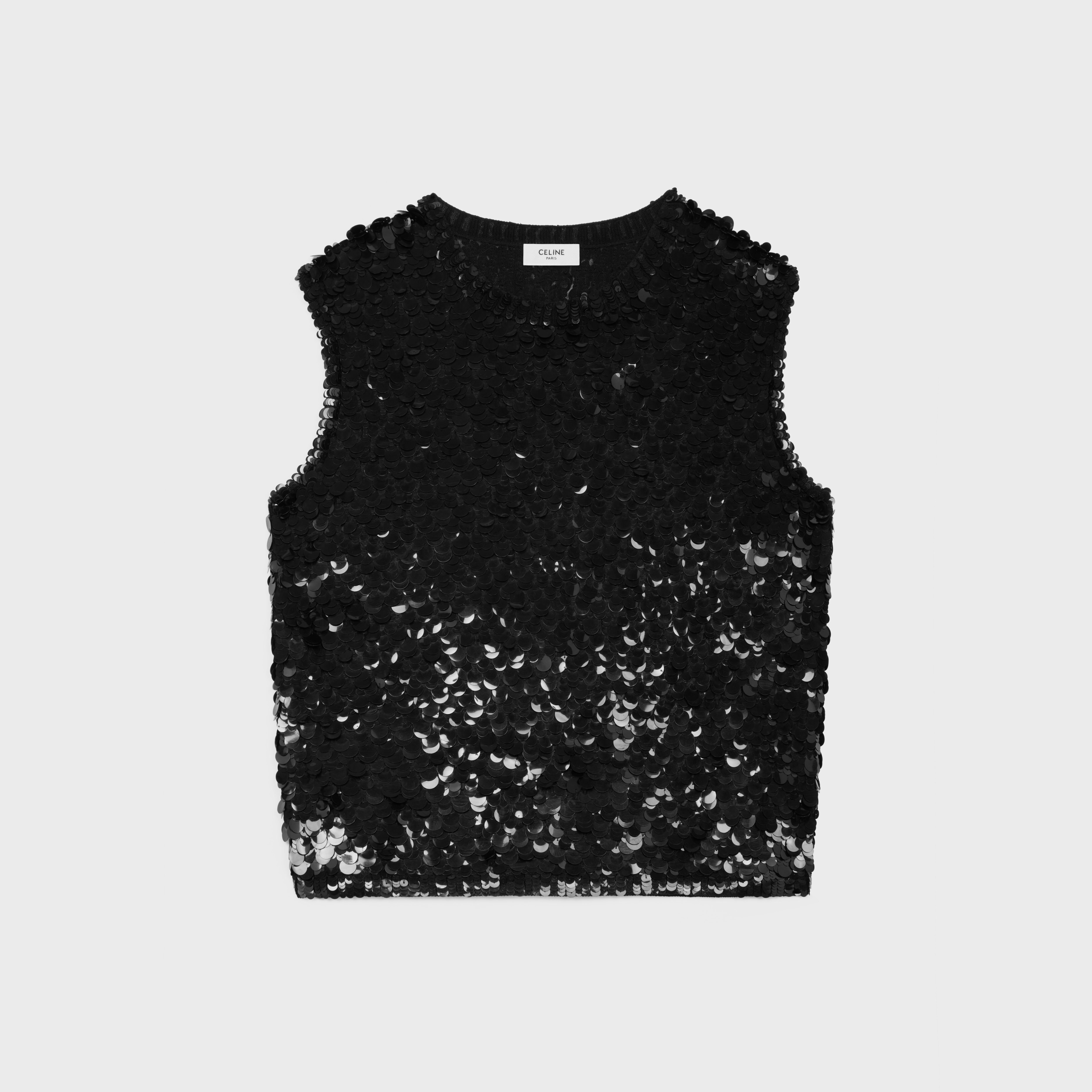 sleeveless top in silk - 1
