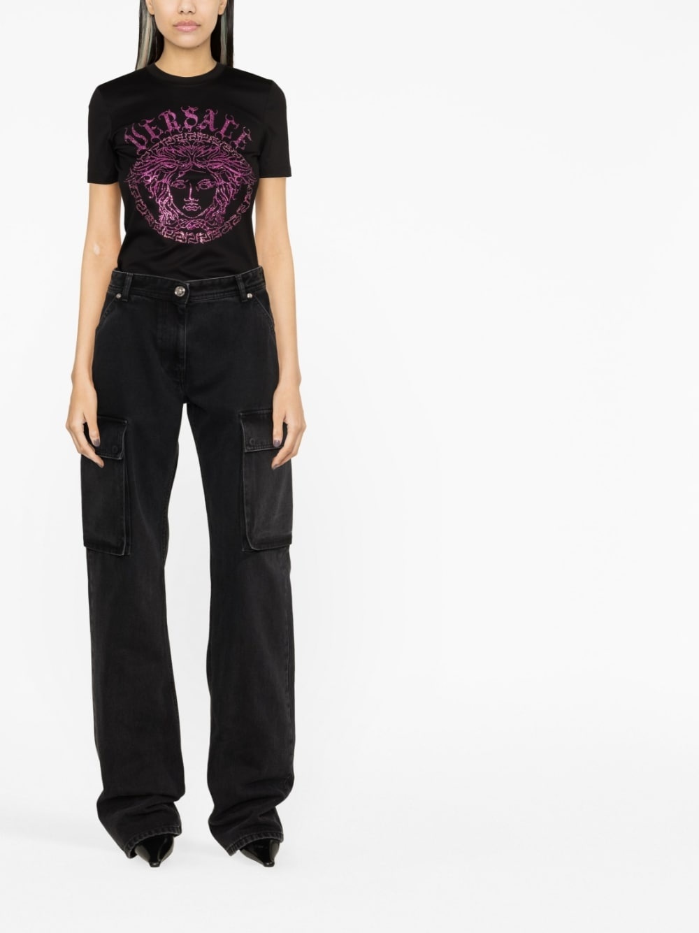 Crystal Medusa logo cotton T-shirt - 2