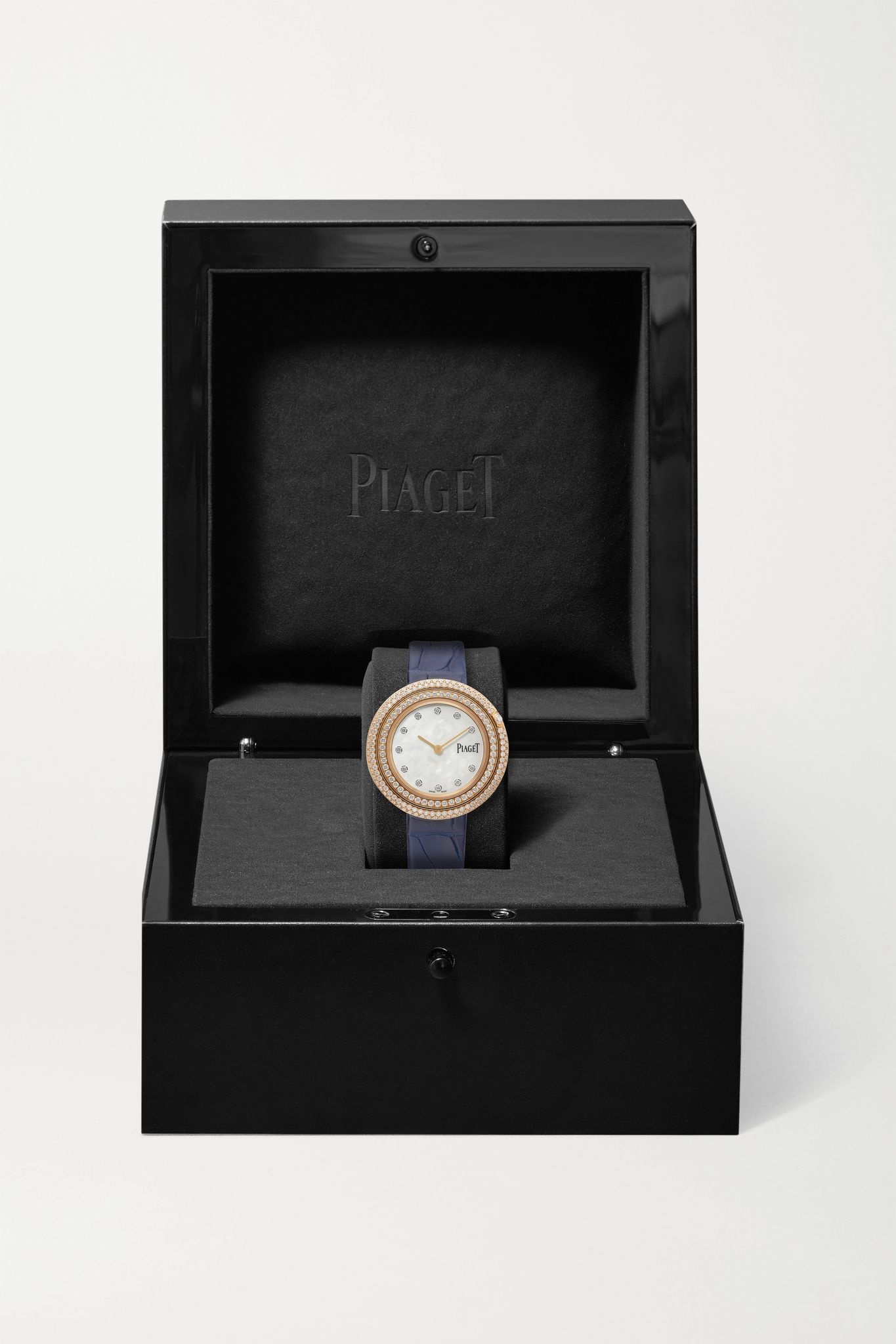 Possession 34mm 18-karat rose gold, alligator and diamond watch - 7