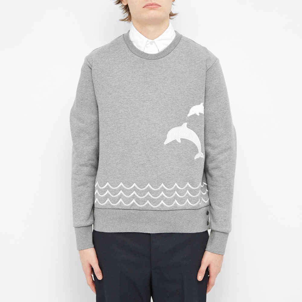 Thom Browne Dolphin Embroidered Crew Sweat - 4